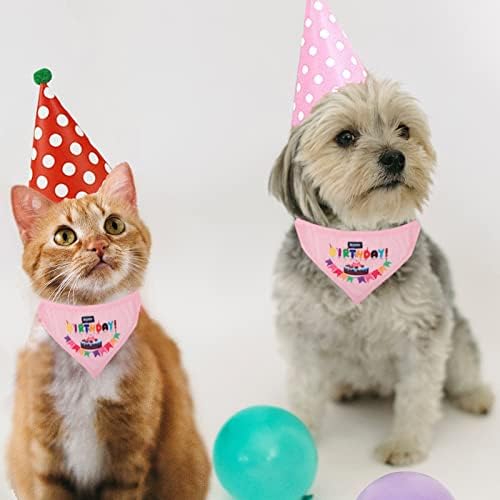 10pcs pas mačka djevojka dječak rođendanske potrepštine, pas mačka rođendanska torta šešir i Bandana Scarfs