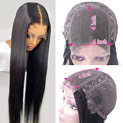 Čipkaste prednje perike ljudska kosa ravne perike od 4x4 zatvaranja ljudske kose za crne žene