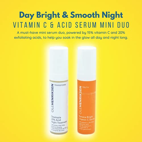 Ole Henriksen Day Bright & Smooth Night Vitamin C & amp; kiseli Serum Mini Duo Travel Size Set:: Banana Bright