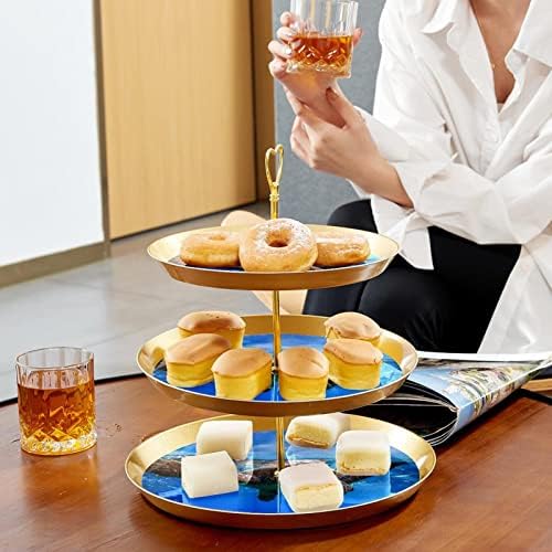 TFCOCFFT stalak za torte, držač za cupcake, desert stoji za prikaz tablice, plavi donji kornjača