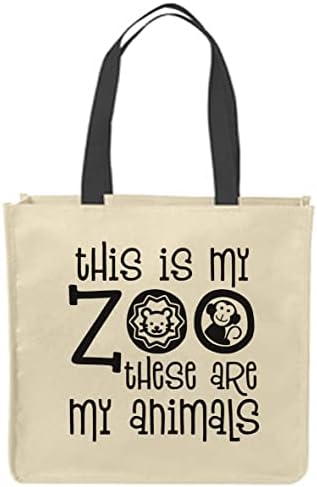 Platnene torbe ovo je moj zoološki vrt ovo su moje životinje lion monkey funny family love višekratna kupovina smiješne poklon torbe
