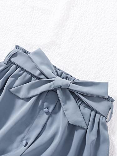 Oyoangle djevojačko dugme prednji visoki struk linija raširena midi suknja sa papirnim vrećicama