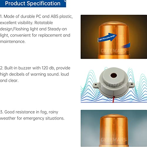 Gkeemars industrijski signal Alarm Tower Lamp LTE-1101J AC 110V, LED rotirajuća strobo upozorenje sa