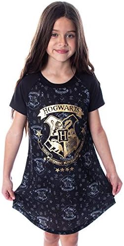 Harry Potter Girls ' Hogwarts Castle Zlatna Folija Spavaćica Pidžama Sleep Shirt Top