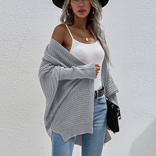 Cokuera Womens Jesen Zimski trendy Cardigan 2022 kauzalni preveliki otvor prednji kaput s dugim