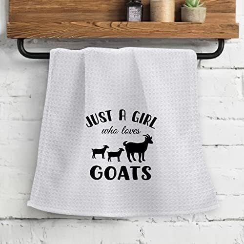 OHSUL samo djevojka koja voli koze visoko upijajuće kuhinjske ručnike krpa za suđe, smiješne kozje siluete ručnici za ruke čajni ručnik za kupatilo dekor kuhinje, ljubitelji koza Farma djevojke pokloni
