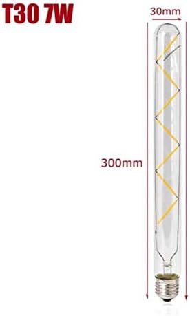 T300 LED sijalica Vintage LED Edison sijalica T10 T300 7w Led cijevi sijalice dugo cjevasto svjetlo,E26 Srednja baza,prozirno staklo u boji,toplo bijelo 2300k,7W,85-265V, 4 Pakovanje
