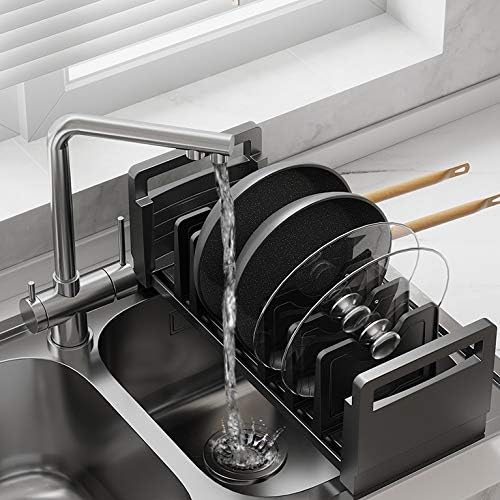 Cxdtbh poklopci za lonce Rack Pan & amp;držač poklopca ploče za sečenje Kuhinjski stalak za odvod sa kuhinjskim alatom