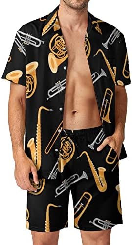 Muzički instrumenti Saksofon francuski hor muški 2 komada plaže havajski gumb niz majicu kratkih rukava