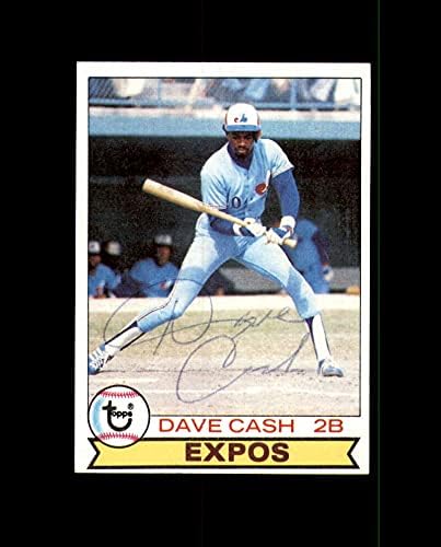 Dave Cash Russ potpisan je 1979 topps Montreal Expos Autogram