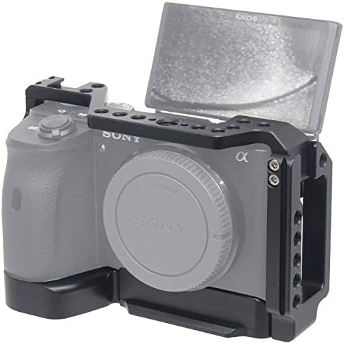 Easy Hood Vlog kavez kamere za Sony Alpha A6600 ILCE-6600, Aluminijska legura Vlogging video snimanje filma za snimanje filmova stabilizator sa 1/4 rupom za navoje, hladnim cipelama i rupama za lociranje