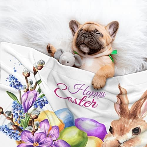 Sretan uskršnji lagani plush fleece kućni proizvodi Mekani flanel prekrivači za pse mačke Dječji kauč na kauču
