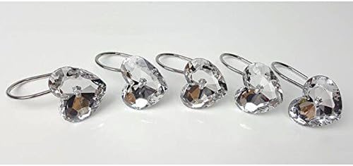 Gracelife set od 12 srčanih oblika Clear Crystal Tuš Curkin kukice Prozirni dijamantski love ikona Prsteli
