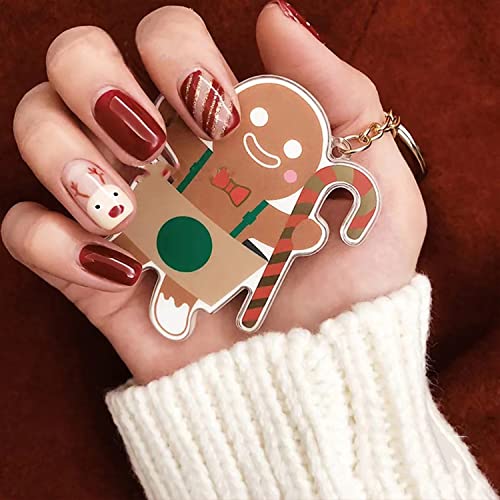24kom Božić Press na noktima kratka dužina dizajn slatki Božić Elk lažni nokti sa ljepilom za nokte Božić Stick