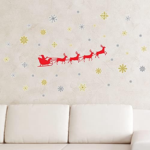 Walplus Santa's Božićni ukrasi za božićne ukrase za kućne zidne naljepnice Merry Božićni dekor zidne parlaze naljepnice Dnevni boravak Dječji vrtić Restoran Cafe Hotel Home Decor