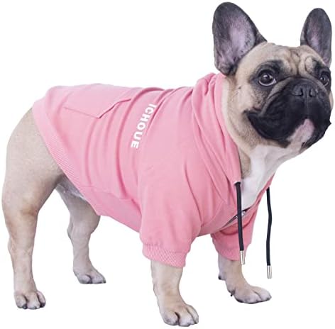 ICHOUE Exclusive Luxury Soft + English Bulldog Odeća dukseva za dukseve za srednje pse francuski francuski pug corgi boston terijer pitbull - ružičasta / veličina xxlarge