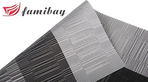 famibay bambus PVC tkani podmetači neklizajuće kuhinjske prostirke za stol Set od 4-30x45 cm