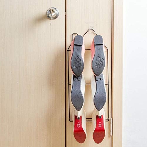 N / A višeslojni Željezni stalak za cipele zidna ljepljiva vrata viseća polica za cipele Organizator papuča ormar držač ormarića 24,3 * 56 cm