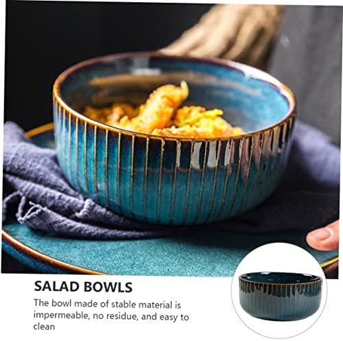 LuxShiny tamno plave keramičke posude sa salatama ramen juha posuda za sanac za spavanje noodle