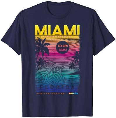 Cool Miami Beach Outfit majica, šarena miami grafička majica