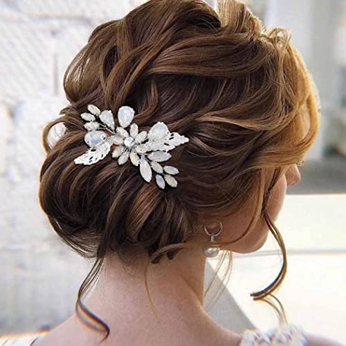 Campsis wedding hair Comb Crystal Hair Pieces for Bridal Rhinestone Bride hair Accessories for Women and Girls