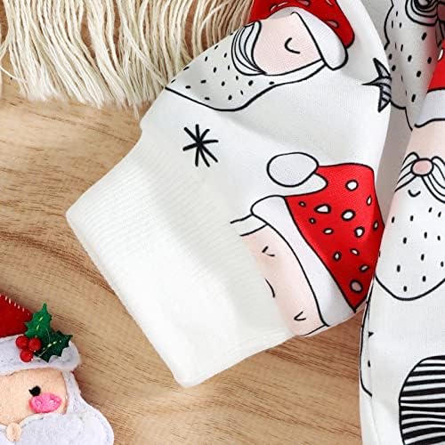 Toddler Boys Girge Božićni dugi rukav Cartoon Santa pulover Dukserice 2 slatka