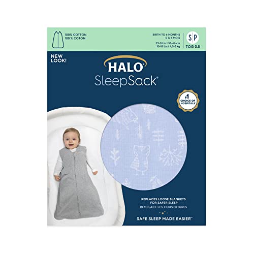 HALO Sleepsack pamuk Nosivi pokrivač, TOG 0.5, Woodland Etch plava, velika