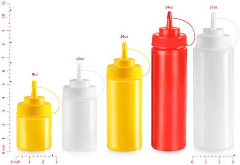 Nova Star Foodservice 533814 flaše za stiskanje, Plastika, široka usta, 24 oz, čisto, pakovanje od 6