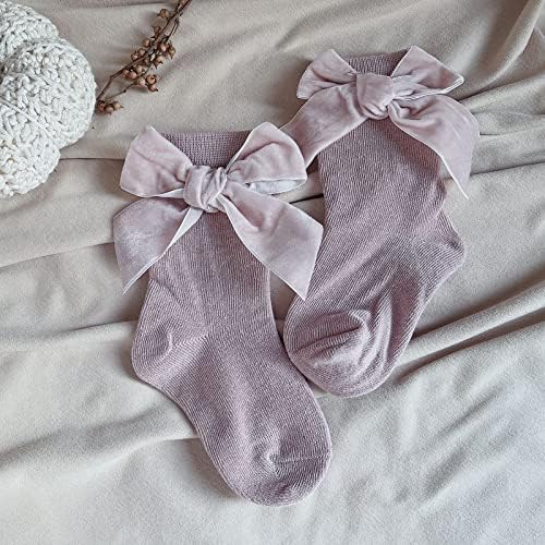 Taouous Assam baby Girls čarape Toddler Velvet Bowknot čarape Dječje čarape za gležnjeve za jesen zima