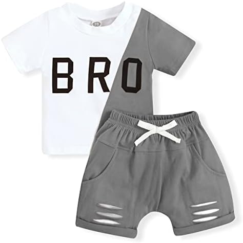 Dojenčad za djecu sa ljetnom odjećom setovi broda pisma Ispis majica kratkih rukava i rasteretne