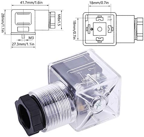 Fafeicy 5pcs hidraulički utikač za zavojnice sa lampom prozirni univerzalni AC 110-220V vodootporan