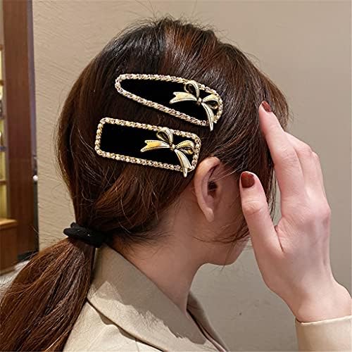GSDNV korejski baršun metalni luk bb isječak Word Clip Biserl Rhinestone Clip Headdress bočni isječak za kosu