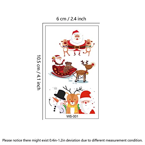 Božić privremena tetovaža Set Santa Claus Gingerbread Man Tree Paflake Elk Snjegović Tattoo naljepnica Xmas Party Decoration