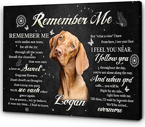 Pas memorijalno platno personalizirano-Zapamti Me, sjećanje poklon simpatije za gubitak psa, mačke,