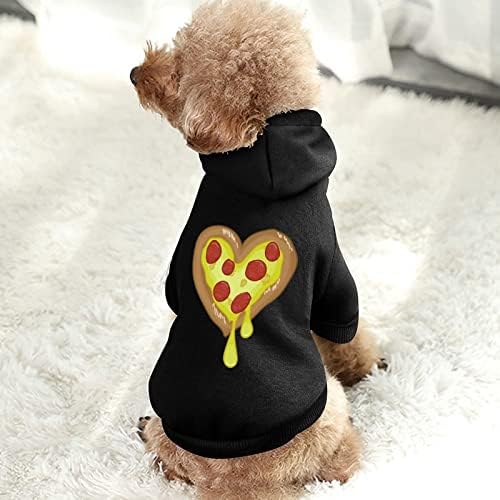 I Heart Pizza Heart za pse odjeća Zimske kućne ljubimce Duksevi meka i toplim pasama za male srednje pse