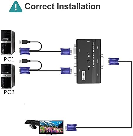 MT-VIKI 2 Port KVM prekidač VGA + 4 Port KVM prekidač VGA
