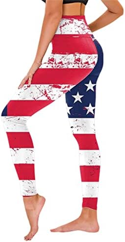 MIASHUI ženska ljetna odjeća Dan nezavisnosti za ženske Američke 4. jula Print helanke hlače za jogu Womens Comfy