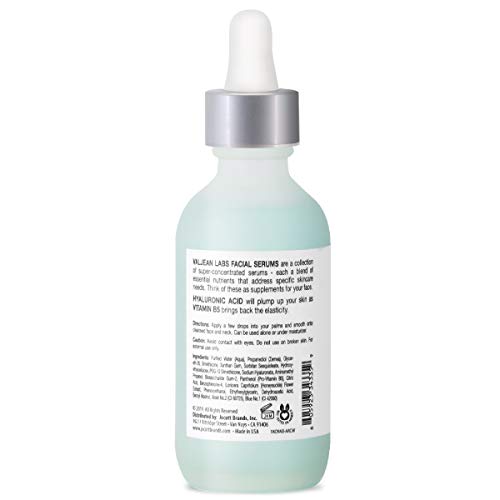 Valjean Labs Serum za lice, hidrat / hijaluronska kiselina + Vitamin B5 / pomaže u hidrataciji i Punašnoj koži i obnavljanju elastičnosti / bez parabena, bez okrutnosti, proizvedeno u SAD