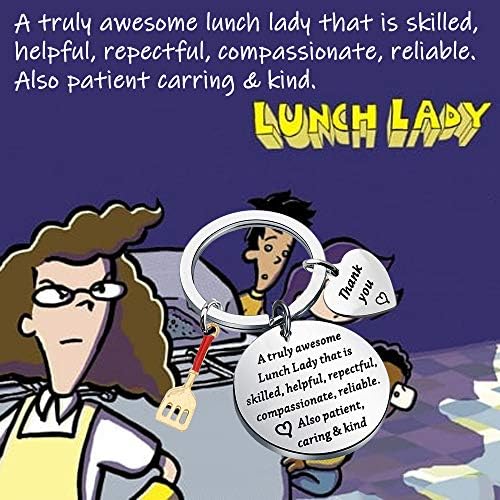 Lunch Lady Keychain škola ručak dama pokloni kafeterija Radnik privjesak Hvala poklon za restoran server kantina operatori