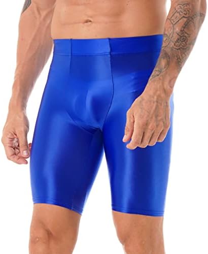 Jhaoyu muške kompresije Sportske kratke hlače sjajni solidni boju Atletik plivanja zaglavlja na teretani kratke hlače