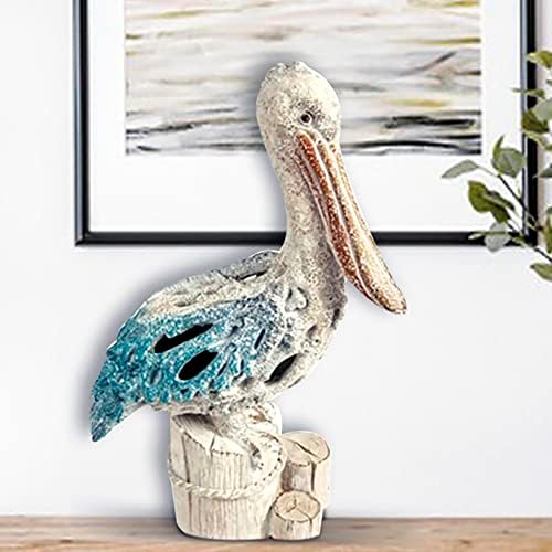 Kutni trgovac pelikanska spisuna figurica Coral Reef Beach Domaći dekor 13 3/4 inča visok