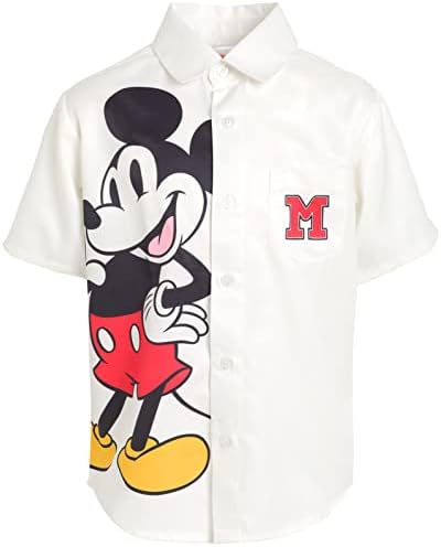 Disney Mickey Mouse Donače dječake Dugme za djecu s haljinom majica Bijela 18-24 mjeseci