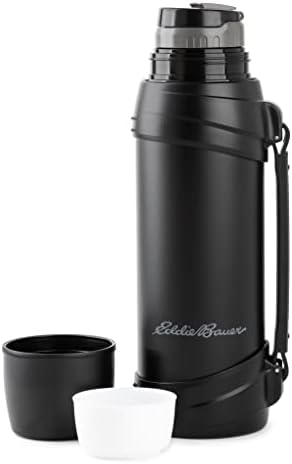 Eddie Bauer Everest Boca od nehrđajućeg čelika za muškarce i žene - dvostruki zidni vakuum izolirani vrč za vodu 84oz BPA Besplatna pločica za vodu s ručkom - Svakodnevna voda pijenje, planinarski kamp - crni