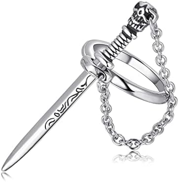 Joliernelle Jedinstveni Prsten lobanje sa uklonjivim mačem od nerđajućeg čelika gotički Punk nakit