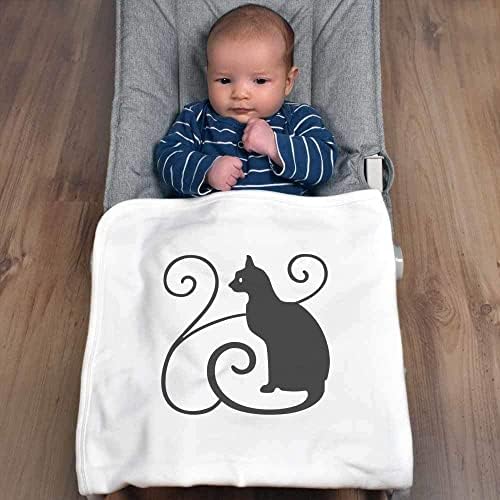 Azeeda 'Swirls & Cat' Pamučna beba pokriva / šal