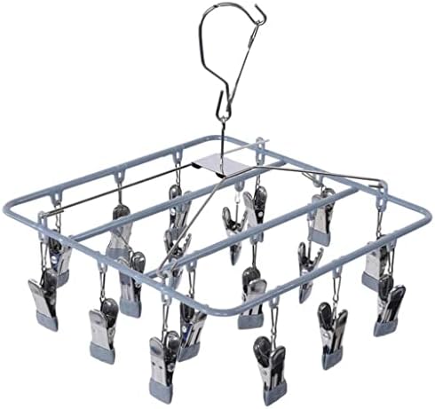 Xbwei Vetrootporni stalak za sušenje odeće sa 18 kopči neklizajuća vešalica za veš od nerđajućeg čelika