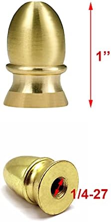ECUDIS pakovanje od 4 čvrste metalne lampe završni poklopci dugme za sjenilo Harfa držač lampa dekoracija Pribor, 1 inč visok, mesing
