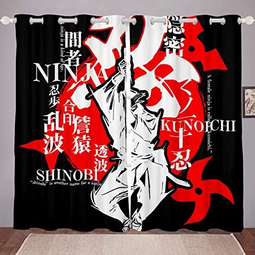 Erosebridal ninja zavjese Dječji dječaci japanski prozor za zavjese, ratnike uzorak prozorske zavjese