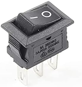 Agounod Rocker Switch 10 kom 10x15mm Snap-in Gumb prekidač 3 PIN 3A / 250V Mini SPST KCD11 2/3 Pozicija Brod