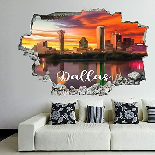 Cocacken American Texas Dallas slikarska umjetnost Dallas City View 3D zidne naljepnice Mural Wall Art Umjetni